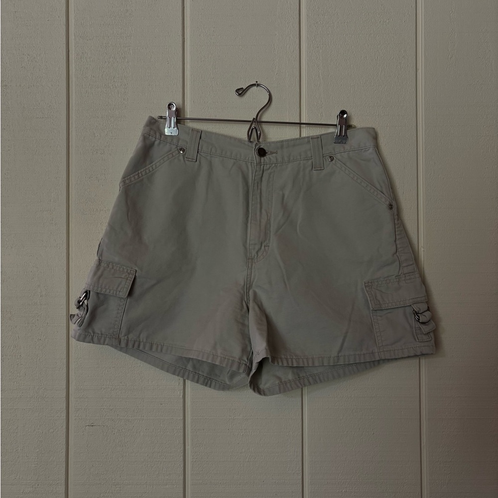 Vintage Rived by Lee Women’s Mid-Rise White Cargo Pocket Shorts 100% Cotton